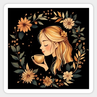 Cozy Coffee Lover Art – Warm Aesthetic Caffeine Print Sticker